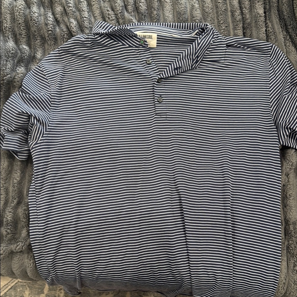 Linksoul Navy and White Polo Shirt
